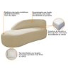 Kit Divã Luna 140cm Lado Esquerdo e 02 Poltronas Base de Ferro Preto Suede Bege - 4