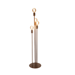 Luminária Chão Slim Estilo Retrô 4 Colunas Metálicas 4 Aluras P/4 Lâmpadas - 130m- Dourada - 1