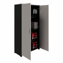 Ver imagem 5 de Armário Alto New City 2 Portas 80 cm Cinza Cristal/Preto Gebb Work