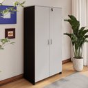 Ver imagem 2 de Armário Alto New City 2 Portas 80 cm Cinza Cristal/Preto Gebb Work