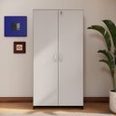 Ver imagem 4 de Armário Alto New City 2 Portas 80 cm Cinza Cristal/Preto Gebb Work