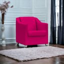 Ver imagem 2 de Poltrona Decorativa para Sala Manicure Consultório Mila Corino Pink Pés de Plástico Cromado
