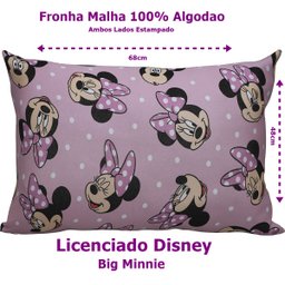 Fronha Portallar Malha Disney Estampada Big Minnie 48cmx68cm Rosa - 4