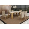 Conjunto Mesa Mari com 6 Cadeiras Mari Bege Veludo - 1