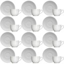 Ver imagem 1 de Jogo 12 Xícaras com Pires 75ml Café Porcelana Branca Relevo Chevron Germer