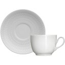 Ver imagem 5 de Jogo 12 Xícaras com Pires 75ml Café Porcelana Branca Relevo Chevron Germer