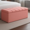 Ver imagem 2 de Recamier Calcadeira Bau 90 Cm Dalia Linho Rose Artte Rose