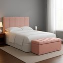 Ver mais imagens de Recamier Calcadeira Bau 90 Cm Dalia Linho Rose Artte Rose
