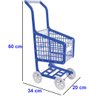Brinquedos De Meninas Carrinho De Compras Supermercado Brinquedo Infantil Plástico Resistente - Azul - 3