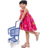 Brinquedos De Meninas Carrinho De Compras Supermercado Brinquedo Infantil Plástico Resistente - Azul - 6