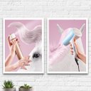 Ver imagem 1 de Kit 2 Quadros Salão Crina Cavalo 24x18cm:Madeira branca