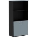 Ver imagem 1 de Armário Misto PE25 Pandin 79,20 cm (largura) MDP Cor Liso Cinza e Preto com Duas portas e Prateleira