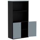 Ver imagem 2 de Armário Misto PE25 Pandin 79,20 cm (largura) MDP Cor Liso Cinza e Preto com Duas portas e Prateleira