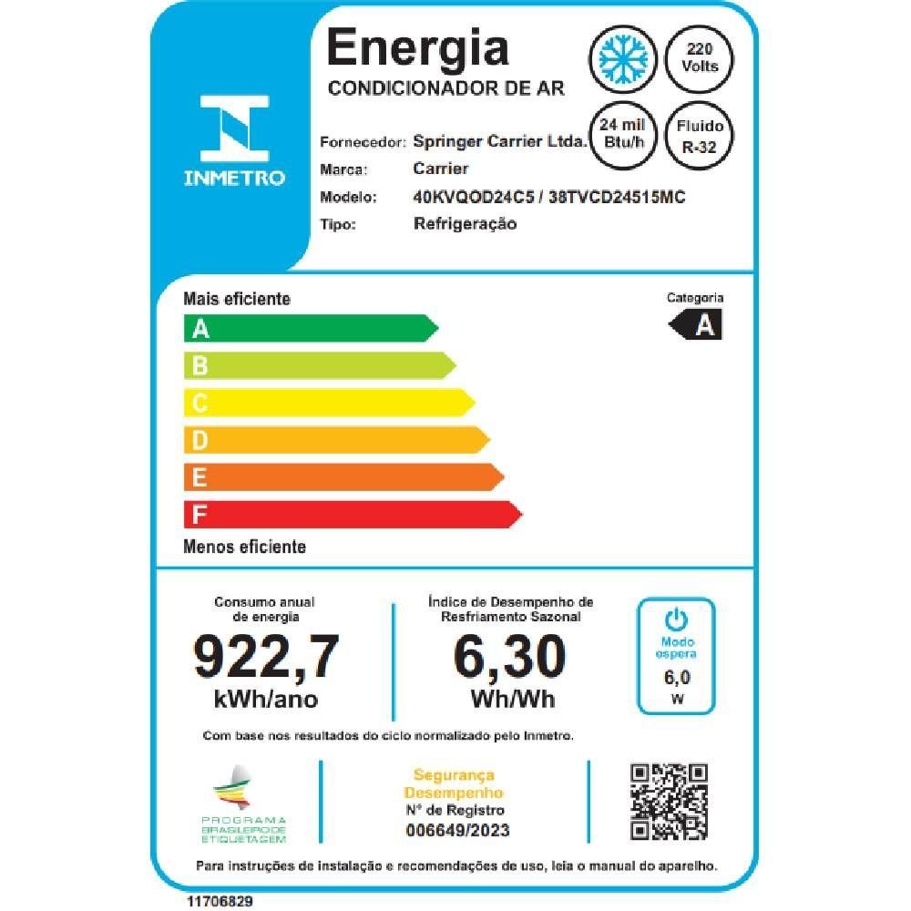 Ar Condicionado Split Cassete Carrier 1 Via 24000 Btus Frio Inverter 220v Monofásico 38tvcd24515mc - 7