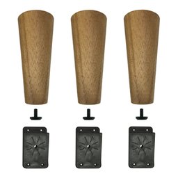 Kit 3 Pés De 20 Cm Cônico Retrô Para Móveis Pé Palito - 1