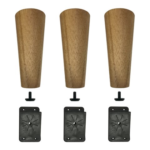 Kit 3 Pés De 20 Cm Cônico Retrô Para Móveis Pé Palito