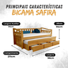 Bicama 3 Gavetas Safira Cor Imbuia + 2 Colchões Ortobom D28 - 5