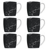 Conjunto 6 Canecas para Café Jogo Xícaras de Porcelana Preto Nero Marmorizado - 1