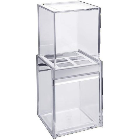 Porta Escova/cr Dent C/sobretampa Quadrata Crom* - Brinox