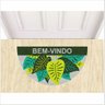 TAPETE CAPACHO BEM VINDO, FORMATO MEIA LUA COM PLANTAS. - 1