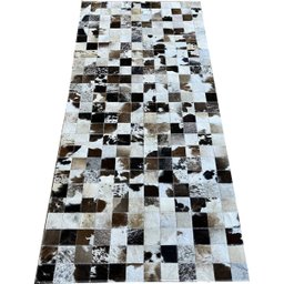 Tapete de Couro Marrom Malhado Escuro 0,80x1,80 sem Bordas - 1