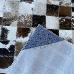 Tapete de Couro Marrom Malhado Escuro 0,80x1,80 sem Bordas - 3