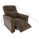 Ver imagem 3 de Poltrona Reclinável York Veludo Marrom