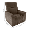 Ver imagem 2 de Poltrona Reclinável York Veludo Marrom