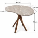 Ver imagem 3 de Mesa de Jantar Orgânica Escritório 2 Lugares 90x60 Cozinha Pequena Base de Madeira Mármore