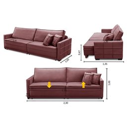 Sofá Cama Retrátil e Reclinável 2,30m com Molas Karina Veludo Rosê Rover & Beato - 7
