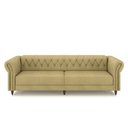 Ver imagem 5 de Sofá Living Sala de Estar Stanford Chesterfield 3 Lugares 260cm Pés de Madeira Couro Bege G58 - Gran