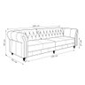 Sofá Living Sala de Estar Stanford Chesterfield 3 Lugares 260cm Pés de Madeira Couro Bege G58 - Gran - 4