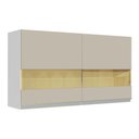 Ver imagem 1 de Armário Aéreo Madesa Glamy 120 Cm 2 Portas com Vidro - Branco/crema