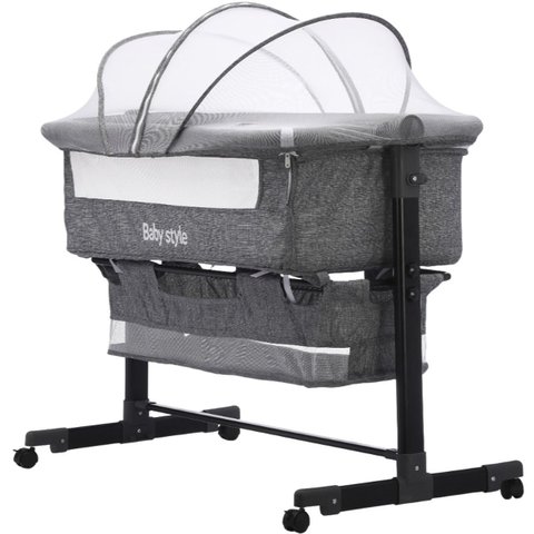 Berço Infantil Moisés Portátil Balanço Co-sleeper Bed com Mosquiteiro Dobrável para Bebê Conforto Aj