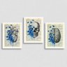 kit 3 Quadros Psicologia Cérebro Coração 33x24cm - com vidro:Madeira preta - 1