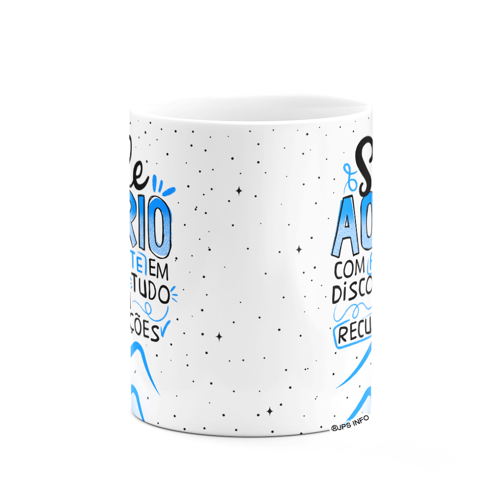 Caneca Funny Signos - Sou de Aquário - 325ml Branca - 3