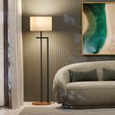 Ver imagem 2 de Luminaria de Chão de Tomada Alto Padrão com Base Mdf Estilo Industrial Preto Estilosa Cúpula Palha