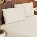 Ver imagem 1 de Jogo de Lençol Cama Casal 400 Fios Ponto Palito 3 Peças Casal