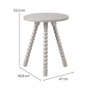 Ver imagem 2 de Mesa Lateral de Apoio em Madeira Maciça com Design Torneado Cinza