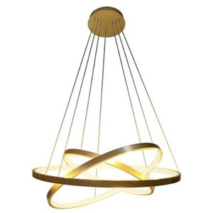 Luminaria 3 Aneis Led Pendente Lustre Perfil 3 em 1 Ajustavel Decoraçao Luxo Casa Sala Quarto Ambien