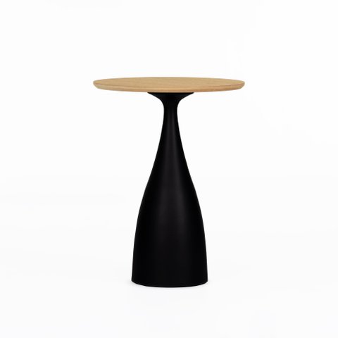 Mesa Lateral Alta Fantian 40 Cm X 53,4 Cm Tauari/chumbo