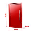Ver imagem 4 de Porta Pivotante Alumínio Lambril c/Puxador Dir. Elite Vermelho 240x150 Brimak