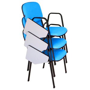 03 Cadeiras Universitárias Linha Hotel Auditório Azul