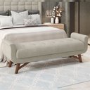 Ver imagem 2 de Puff Recamier Decorativo com Pés em Madeira 195 Cm Itália Bouclê Creme - Lyam Decor