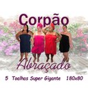 Ver imagem 4 de Kit 05 Toalha de Banho Super Gigante Egito Abraça Corpo Branco