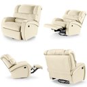 Ver imagem 6 de Poltrona do Papai Reclinável Kalie Glider Giratória Massagem Fh9 Pu Bege - Mpozenato