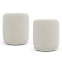 Ver imagem 1 de Kit 02 Puffs Decorativos Orgânicos Living Mavi Bouclê Creme - Desk Design