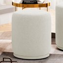 Ver imagem 2 de Kit 02 Puffs Decorativos Orgânicos Living Mavi Bouclê Creme - Desk Design