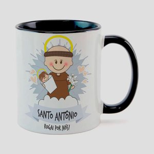 Caneca Branca com Interna Preta Y5 Santo Antonio