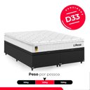 Ver imagem 5 de Cama Box Baú Casal Bipartido Couro Preto + Colchão Life D33 Pillow Top 61x138x188cm Branco